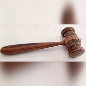 Hand Carved Wooden Judge Gavel 10” Courtroom Lawyer Decor Vintage Style